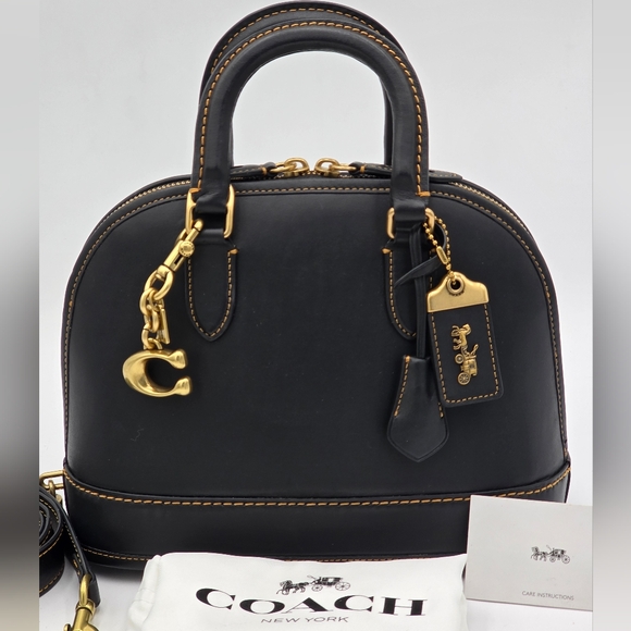 💥NWOT💥 Coach Revel Satchel 24, Black - Picture 1 of 15